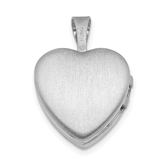 12mm Sister Diamond Heart Locket in Sterling Silver - Picture 3 of 6